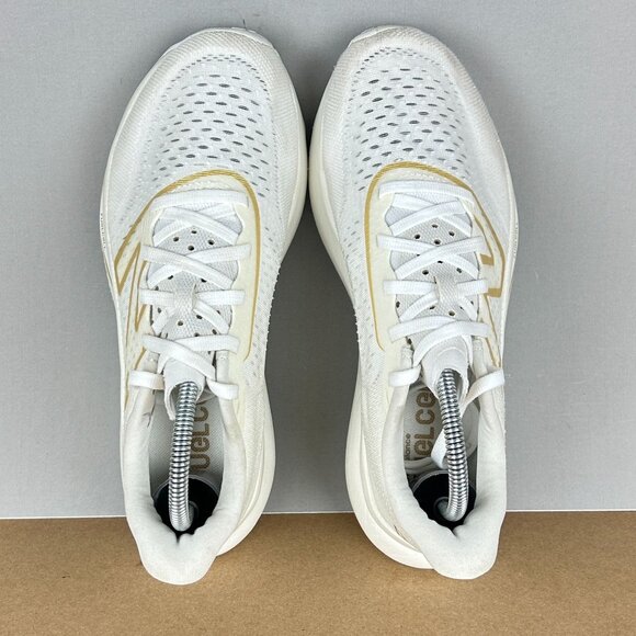 New Balance FuelCell Rebel Athletic Running Shoes Womens 7 White Gold Low Top - Picture 5 of 10